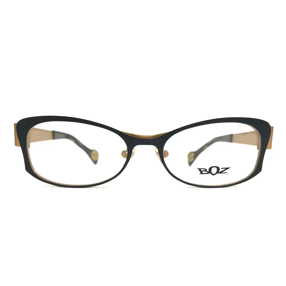 BOZ Eyeglasses Frames WENDY 0055 Matte Black Gold Cat Eye Full Rim 52-16.5-135